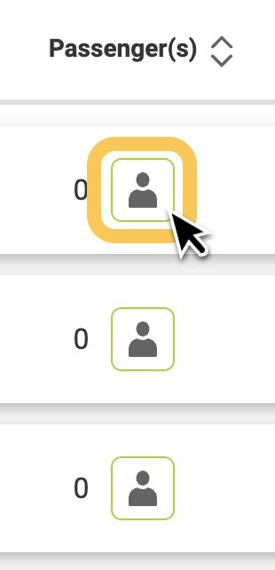 Button to check in passengers on mobile