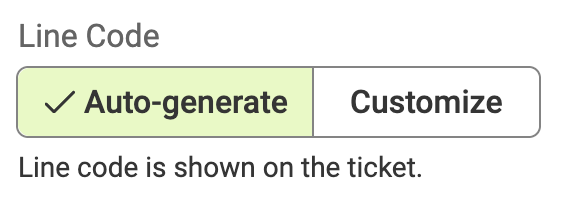 Select to select how line code is created