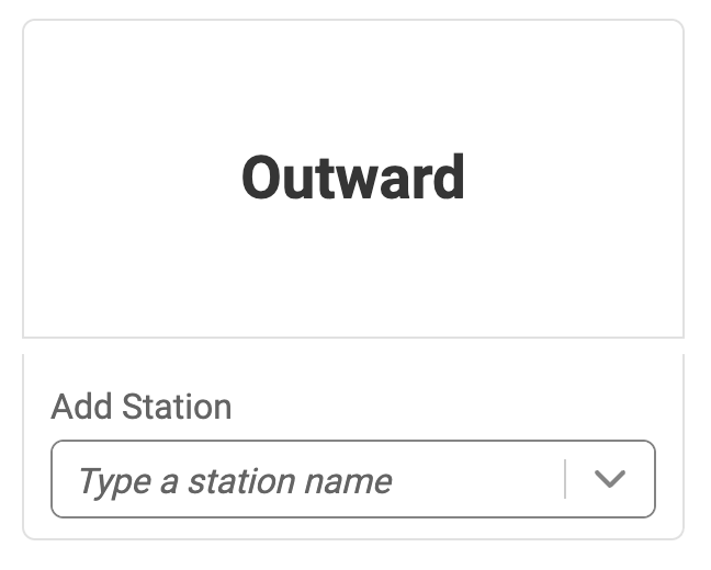 Input field to add a station
